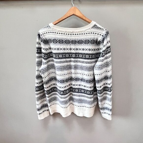 Talbots Snowflake Fair Isle Wool Blend Sweater- Size M - Picture 5 of 5
